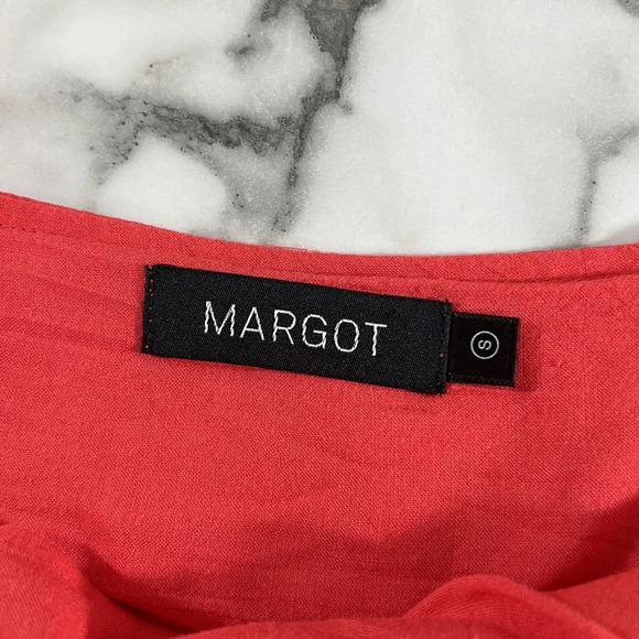 Margot Sleeveless Plunging V Neck Red Peplum Top Womens Small Spaghetti Straps‎ - Picture 8 of 9